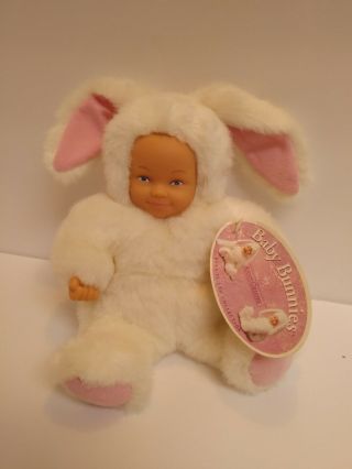 Baby Bunnies By Anne Geddes Doll White 8 " Bean Filled