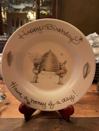 Pfaltzgraff Naturewood Happy Birthday 9” Dinner Plate Rare