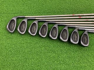 Rare Powerbilt Golf Tps Black Oxide Iron Set 3 - Pw Right Handed Steel Stiff