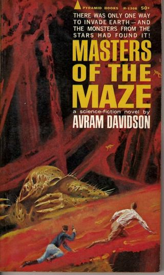 Masters Of The Maze By Avram Davidson 1965 1st Ed Pb Pyramid R - 1208 Vf Sci - Fi