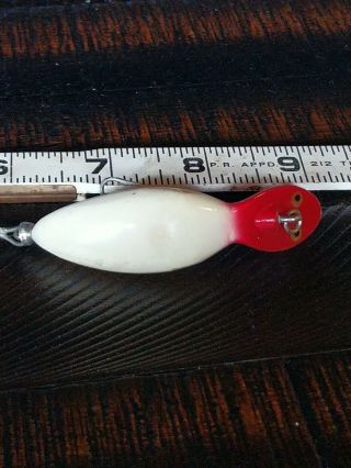 Vintage Heddon Tadpolly Spook Fishing Lure,  Red/white Gold Scale Plug Trolling