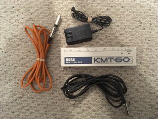 Korg Kmt - 60 Midi Thru Box 6x Midi Repeater W Power Supply And Cables - Rare