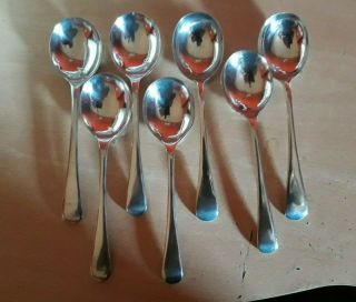 Dessert Soup Spoons X 7 Vintage Silver Plated Epns Dessert Or Soup Spoons A1