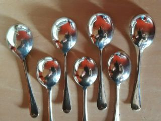 Dessert Soup Spoons x 7 Vintage Silver Plated EPNS Dessert or Soup Spoons A1 2