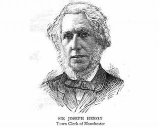 Joseph Heron Town Clerk Of Manchester - Antique Print 1885