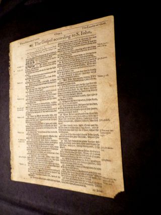 Rare - 1613 Kjv - He Bible - Title Page - Gospel Of John - Quarto - Black Letter
