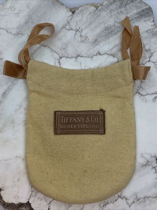 Vintage Antique Tiffany & Co Jewelry Pouch Bag Tan Or Yellow Rare