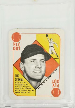 Authentic Vintage 1951 Topps Gus Zernial 36 Play Ball Game Card Rare