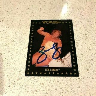 Lex Luger Signed Autographed Rare 1991 Wcw Card B