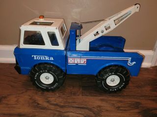 Tonka Blue Mighty Wrecker Tow Truck Single Arm Pressed Steel Rare Vintage 16 "