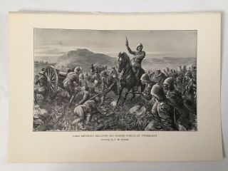Lord Methuen At Tweebosch,  Antique Print 1900 South Africa Transvaal War
