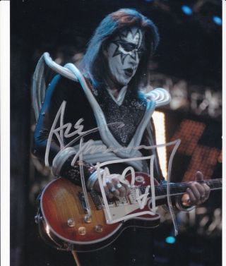 Kiss Ace Frehley Signed Photo Very Rare 8 X 10 Fuji Film Frehley 