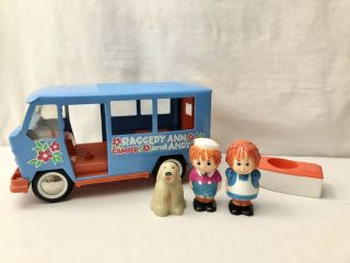 Vintage Buddy L Raggedy Ann And Andy Metal Camper Bus Van W/figures & Boat Rare