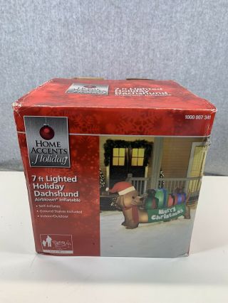 Rare Dachshund Weiner Dog Lighted Airblown Inflatable Christmas Decoration 7ft