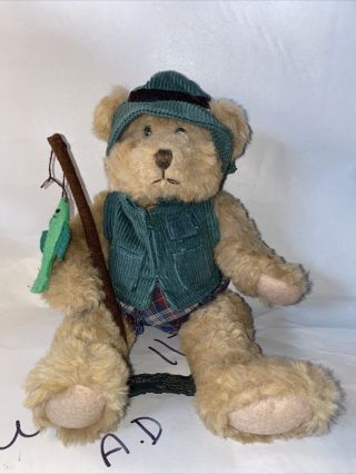 Russ Berrie Bears From The Past Montana Fishing Pole Fish