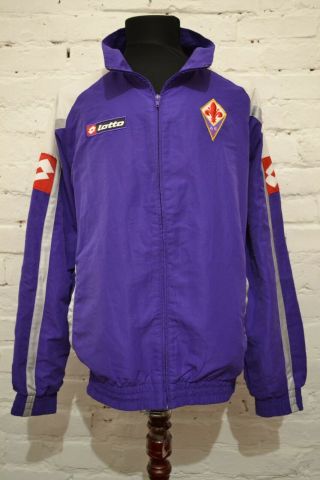 Vintage Rare Ac Fiorentina Football Soccer Jacket Calcio Maglia Lotto Mens Xl