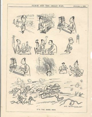Amusing Vintage 1939 Punch Military Cartoon By H M Bateman
