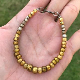 Rare Ancient Roman Gold In Glass Beads 4 - 8mm (gold Sandwich) B238
