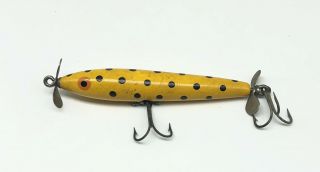 Vintage Bomber Wood Spinstick Topwater Dual Prop Fishing Lure