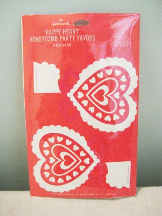 Vintage Hallmark Happy Heart Honeycomb Party Favors Valentines Day Party