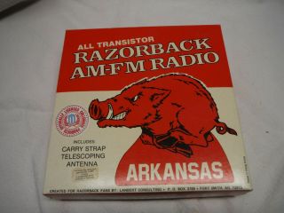 Vintage Arkansas Razorback Am - Fm Transistor Radio Rare