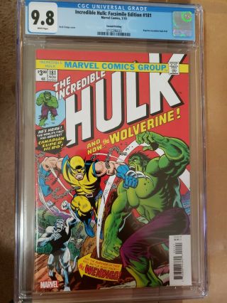 Incredible Hulk 181 Facsimile Rare 2nd Print Cgc 9.  8,  Htf Marvel Comics 07/2019