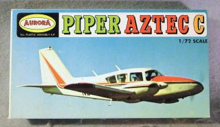 Aurora 1/72 Scale Piper Aztec C Rare Vintage Plastic Model Kit