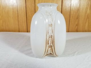 Hand Painted Antique Glass Light Lamp Shades 2 1/4 Fitter Tulip White