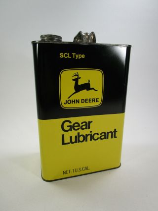 Vintage Rare 1 Gallon John Deere Gear Lubricant Oil Advertising Can Gas Sign