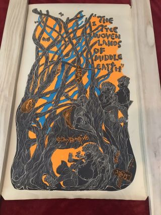 Rare Steve Sachs 1967 Poster “the Tree Woven Lands Of Middle Earth”