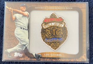 2009 Topps Lou Gehrig Historical Commemorative Patch 1927 Ws Lpr - 56 Rare
