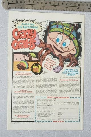 Vintage Crazy Crabs Rare Print Advertisement
