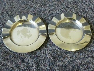 Art Deco Silver Plated Ash Trays By Walker & Hall 51667 A1