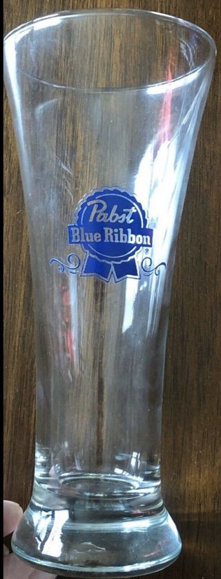Vintage Pabst Blue Ribbon Pilsner Glass Tall Pbr Beer Glass Rare