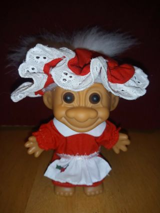 Vintage Russ 5 " Mrs Santa Claus Christmas Troll 1990s