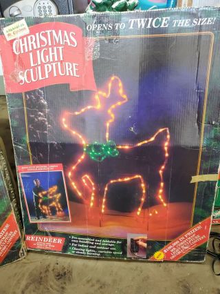 Rare 1997 Mr Christmas Giant Yard Reindeer,  Christmas Light Sculpture 52 " H,  33 " W