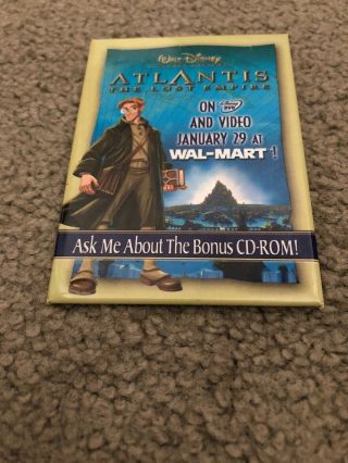 Walt Disney Atlantis The Lost Empire Dvd Promo Movie Pin Button Walmart Rare