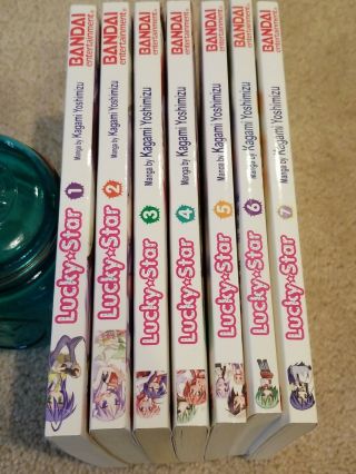 Lucky Star Volumes 1 - 7 Kagami Yoshimizu Bandai English Manga Rare Unread