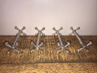 4 Antique/ Vintage Silver Plated Cutlery Rests.  Christmas Table 2