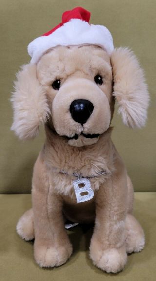 Rare Disney Store 15 " Santa Paws Buddies B - Dawg Plush Snow Dog Puppy With Stamp