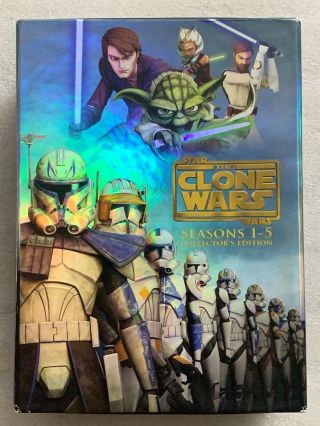Star Wars The Clone Wars Seasons 1 - 5 Collectors Edition Dvd 19 Disc Rare Oop