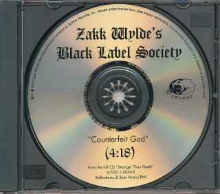 Zakk Wylde ' s Black Label Society Counterfeit God RARE promo CD single ' 00 2