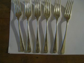 6 Vintage Cockbill A1 Silver Plate Dinner Forks Vgc Heavy And Solid