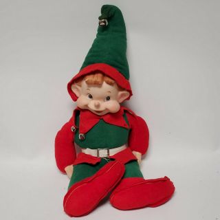Rare Vintage Rushton Star Creation Christmas Elf Rubber Face & Hands 18 "
