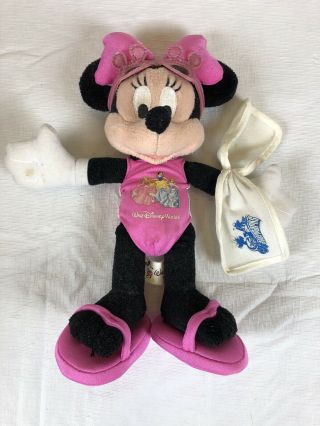 Disney Parks Waterparks Minnie Mouse 10” Soft Bean Bag W/ Princess Swimsuit Rare