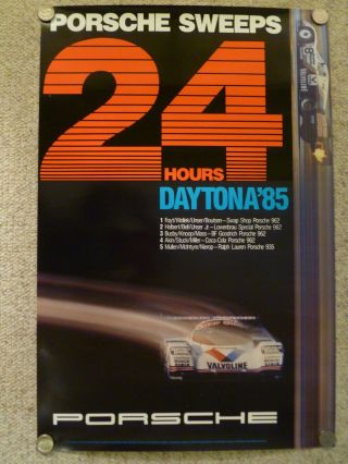 1985 Porsche 962 24 Hrs Of Daytona Showroom Advertising Sales Poster Rare L@@k