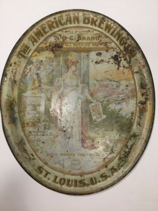 Abc American Brewing Co.  Pre Prohibition Beer Tray,  St Louis Mo.  “very Rare”