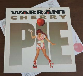 Warrant - Cherry Pie 1st Press Vinyl Greek 1990 Lp W/insert Cbs Org Rare Ex - /vg,