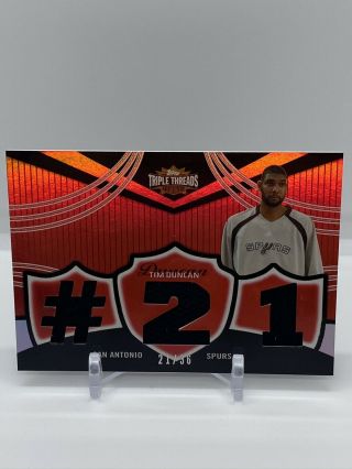 2006 2007 Topps Triple Threads Tim Duncan Jersey Patch 21/36 Game Rare