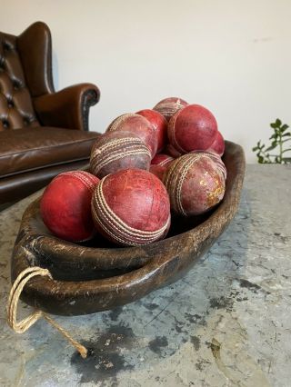 Antique Vintage Red Cricket Balls Decorative Memorabilia